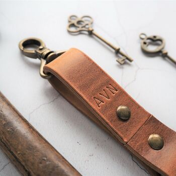 Initialled Leather Key Fob, 2 of 7