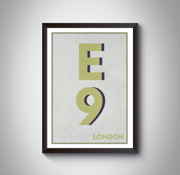 E9 Homerton Hackney London Typography Postcode Print, 8 of 10
