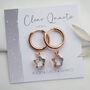 Quartz Star Hoop Earrings, thumbnail 3 of 10