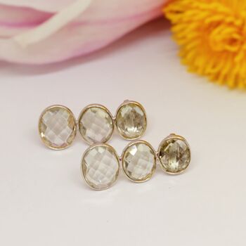 Green Amethyst Sterling Silver Earrings, 4 of 8