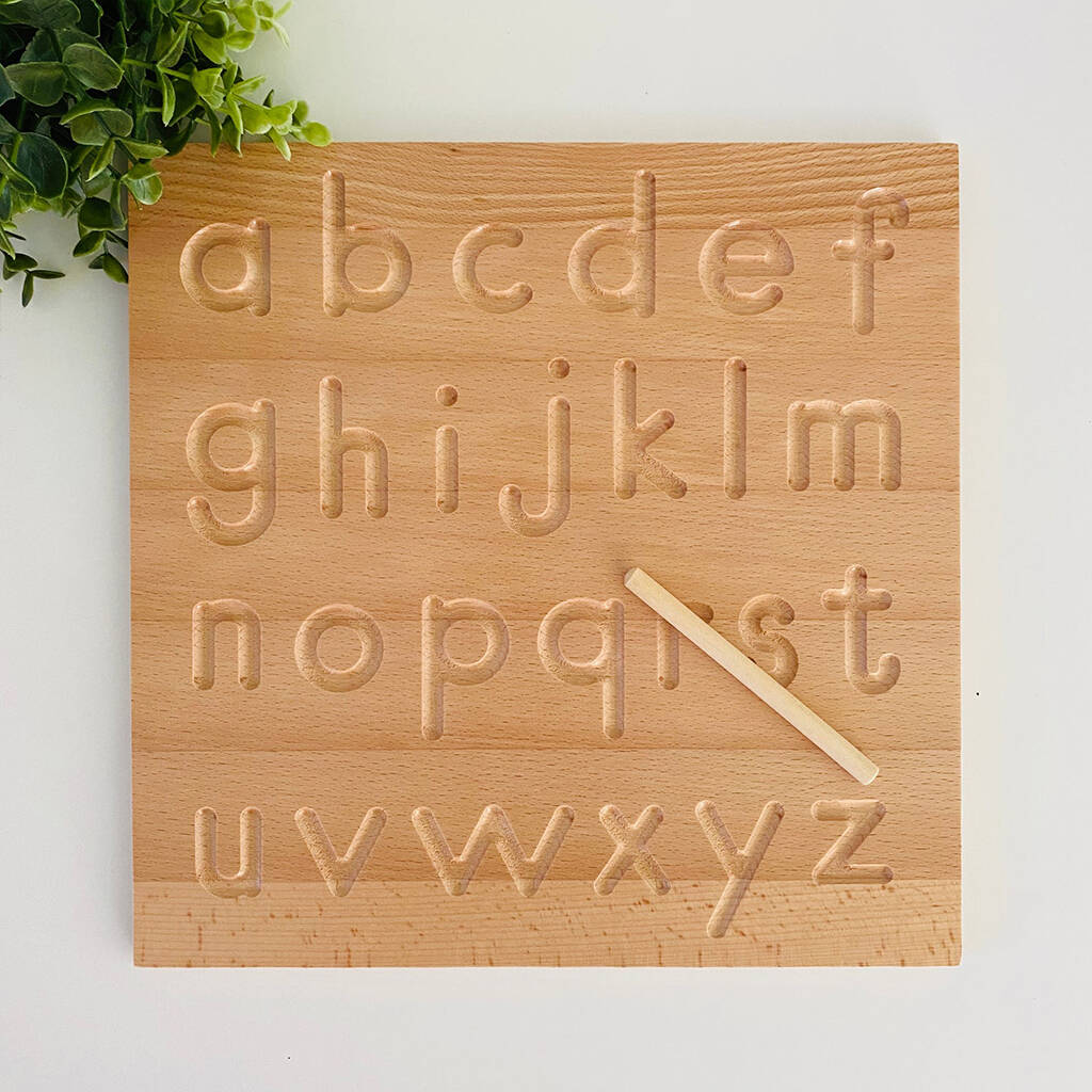 Montessori Toy Wooden Alphabet Tracing Board By Bebeach Kids
