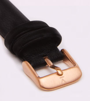 Petite Rose Gold Vegan Leather Watch, 6 of 11