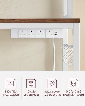 Kitchen Storage Rack With Power Outlet And 14 Hooks, 6 of 11
