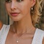 October Birthstone Opal Sterling Silver Huggie Hoop Earrings, thumbnail 4 of 12
