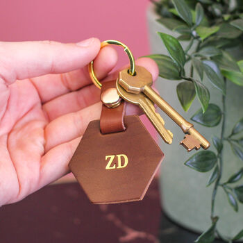 Personalised Hexagonal Keyring Gift For New Home, 3 of 7
