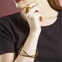 Gold Textured Round Silver Stacking Bangles, thumbnail 5 of 6