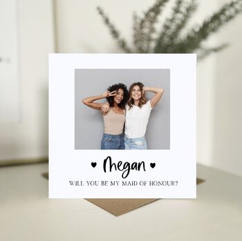 Personalised Will You Be My Bridesmaid Photo Card, 4 of 4