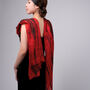 100% Mulberry Silk Scarf, Red And Black In Gift Box, thumbnail 1 of 12