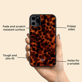 Tortoise Shell iPhone Case Personalised For iPhone 16 15 14 13 12 11 Se Pro Max, 2 of 4