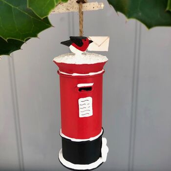 Christmas Robin On Postbox Decoration, 5 of 5