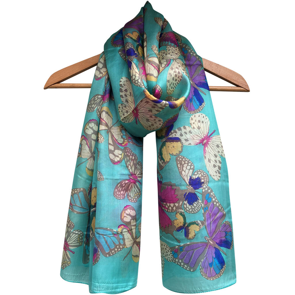 Large 'Beautiful Butterflies' Pure Silk Scarf, 1 of 5