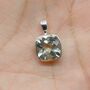 Green Amethyst Silver Necklace: February Birthstone, thumbnail 2 of 12