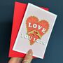 Love You Lots Valentines Card With 3D Gold Wooden Hands, thumbnail 2 of 6