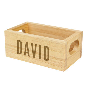 Personalised Name Mini Wooden Crate Organiser, 5 of 5