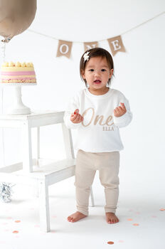 Personalised Big 'One' Embroidered First Birthday Sweatshirt Jumper, 2 of 8