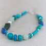 Sterling Silver And Turquoise Bead Bracelet, thumbnail 1 of 3