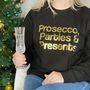 Prosecco, Parties And Presents Christmas Jumper, thumbnail 2 of 2
