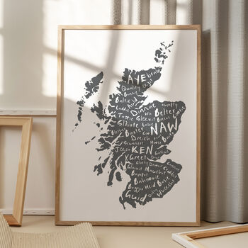 Scotland Map Print With Funny Scottish Words, 3 of 3