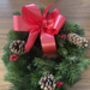 Christmas Wreath Noble Fir Spruce Wreath Red Ribbon Bow 45cm, thumbnail 1 of 5