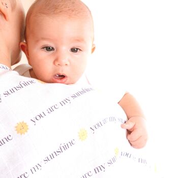Muslin Swaddle Blanket Sunshine Newborn Baby Gift, 5 of 9