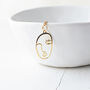 Gold Plated Abstract Face Necklace, thumbnail 1 of 7