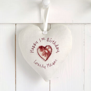 Personalised Hanging Heart Gift For Girls Christening Or 1st Holy Communion, 3 of 11