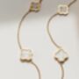 18 K Gold Plated Four Leaf Clover Necklace Gold White, thumbnail 1 of 8
