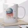 Personalised Name Painted Jellyfish Office Gift Mug, thumbnail 1 of 4