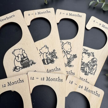Baby Clothes Hanger Dividers Set Pooh Bear Baby Gift, 4 of 6