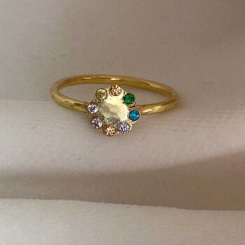Electric Garden Diamond, Emerald And Sapphire Ring, 4 of 5