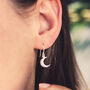 Sterling Silver Moon Drop Earrings, thumbnail 1 of 5