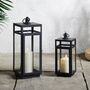Pair Of Classic Black Candle Lanterns, thumbnail 1 of 3