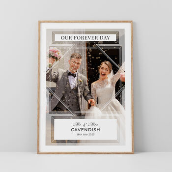Our Forever Day Couples Photo Print Personalised Wedding Gift, 2 of 6