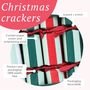 Striped Mini Christmas Crackers Six Pack, thumbnail 2 of 2