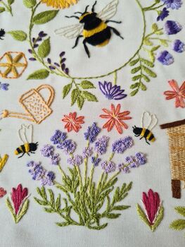 Bees And Blossoms Hand Embroidery Kit, 8 of 12