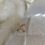 Pearl Cross Ring In 18k Gold Gemstone Cocktail Ring, thumbnail 4 of 10