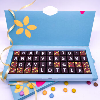 Personalised 10th Anniversary Chocolates Chocolate Gift, 2 of 6