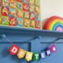 Personalised Scallop Bunting Rainbow Name Garland, thumbnail 4 of 9