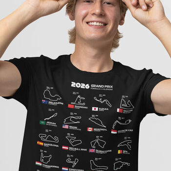 F1 Formula One 2025 / 2026 Calendar Track T Shirt Gift For Him, 3 of 5