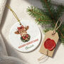 Custom Highland Cow Merry Christmas Ceramic Ornament, thumbnail 1 of 10