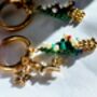 Christmas Detachable Bead Charm Hoop Earrings 16 K Gold, thumbnail 5 of 5