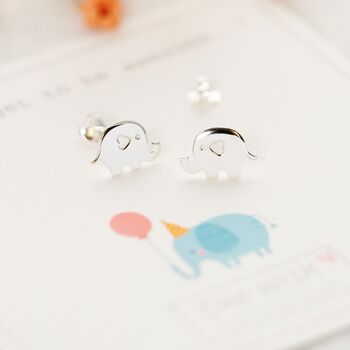 Awesome Elephant Sterling Silver Stud Earrings, 6 of 10