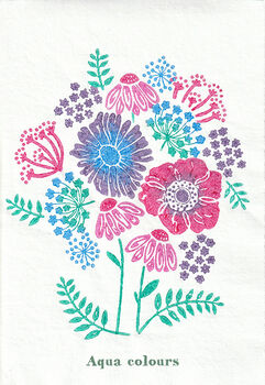 Bright Bloom Wood Block Print Three Colour Options, 5 of 5