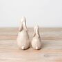 Set Of Two Natural Ceramic Bunny Ornaments | Easter Spring Decoration, thumbnail 2 of 2