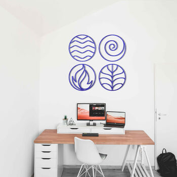 Four Elements Wooden Wall Art For Home Office Interior, 12 of 12