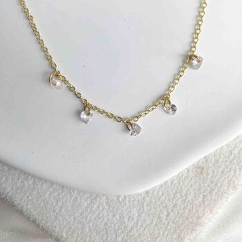 Naked Heart Diamond Five Diamond Station Necklace, 5 of 7