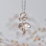Sterling Silver Double Blossom Necklace, thumbnail 3 of 5