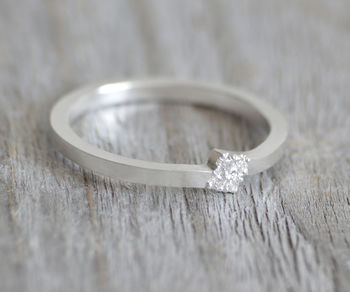 Micro Pave Diamond Engagement Ring With Four Diamonds, 2 of 7
