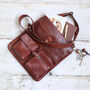 Amy Leather Cross Body Messenger Bag With Pockets, thumbnail 1 of 7