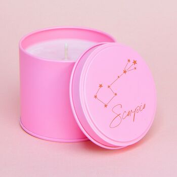 Personalised Pink Constellation Tin Candle, 4 of 4